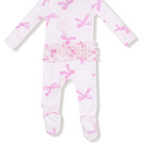 Angel Dear 2 Way Ruffle Zipper Footie (Pretty Bows)