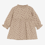 Minymo L/S All Over Print Dress - Oxford Tan