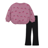Minymo Sweater & Pant Set (Pink w/ Cherries)