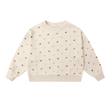 Rylee & Cru Boxy Pullover Hearts Sweatshirt (Antique)