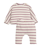 Play Up Striped Jersey Sweater and Pant Set (Rose)