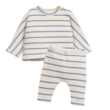 Play Up Striped Jersey Sweater and Pant Set (Blue)