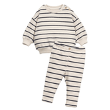 Play Up Striped Jersey Sweater and Leggings Set (Charcoal)