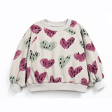 Play Up Printed Fleece Sweater and Trouser Set (Hearts)