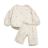 Play Up Printed Jersey Sweater & Trousers (pink flowers)