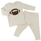 Oh Baby! Chocolate Football Baby Rib Long Sleeve 2 Piece