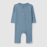 Snug Ribbed Jersey Romper (English Blue)