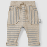 Snug Striped L/S Brushed Jersey Top & Pant (Sand)