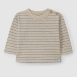 Snug Striped L/S Brushed Jersey Top & Pant (Sand)