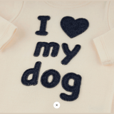 Oh Baby! "I Heart My Dog" applique 2 pc Set (Shortbread)