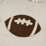 Oh Baby! Chocolate Football Baby Rib LS Raw Edge Tee - Malt