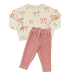 oh baby! Pink Bows Ruffle Slouch Sweatshirt & Jegging