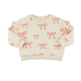oh baby! Pink Bows Ruffle Slouch Sweatshirt (sz 6-7yr)