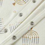 Rylee + Cru Organic Long John Pajamas - Hanukkah (Ivory)