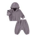 Paige Lauren Chunky Thermal Loungewear Hoodie Set (Plum)