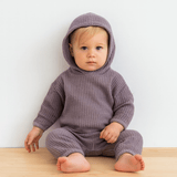 Paige Lauren Chunky Thermal Loungewear Hoodie Set (Plum)