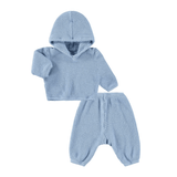 Paige Lauren Chunky Thermal Loungewear Hoodie Set (Powder Blue)