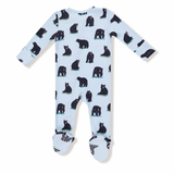 Angel Dear 2 Way Zipper Footie -   Waffle Black Bears