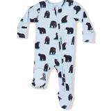 Angel Dear 2 Way Zipper Footie -   Waffle Black Bears