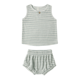 Rylee + Cru Baby Tank Set Seafoam Terry Stripe