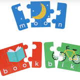 Petit Collage Spelling Puzzles Objects - Three & Four Letter Words