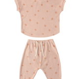 Quincy Mae Terry Tee + Pant Set (Polka Dot)