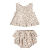 QUINCY MAE Ruffled Tulip Top + Bloomer Set Dahlia