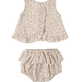 QUINCY MAE Ruffled Tulip Top + Bloomer Set Dahlia