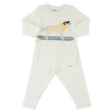 Oh Baby! Surfing Dog Terry Applique Set (Cream)
