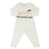 Oh Baby! Surfing Dog Terry Applique Set (Cream)