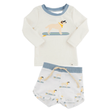Oh Baby! Surfing Dog Malibu Rashguard and Board Short Set