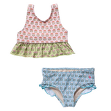 Pink Chicken Girls Palmer Tankini - Multi Prairie Block Print