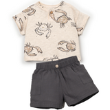 Play Up Printed "Crab" Flame Jersey Tee and Short Set