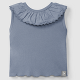 Snug Sleeveless Top and Blue Striped Skort Set