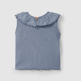 Snug Sleeveless Top and Blue Striped Skort Set