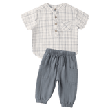 QUINCY MAE Jaxson (Blue Plaid) + Luca Pant (Ocean) Set