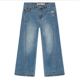 Babyface Girls Wide Leg Denim Pants (Medium Blue)