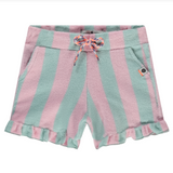 Babyface Girls Mint/Pink Striped Short Sleeve Tee + Short set