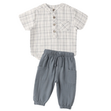 QUINCY MAE Jaxson (Blue Plaid) + Luca Pant (Ocean) Set