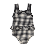 Rylee & Cru Skirted One Piece Bathing Suit Black Gingham
