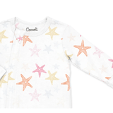 Coccoli Starfish on Cream Zipper Footie