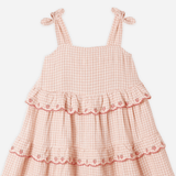 Rylee + Cru Ruffled Swing Dress (Petal Gingham)