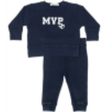 Little Mish Sporty Words French Terry Enzyme Set - MVP Navy