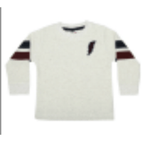 Mish Kids Moto Taping Long Sleeve Shirt - Oatmeal