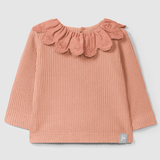 SNUG Scallop Collar L/S Top + Ribbed Leggings - Pink