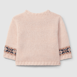 Snug Jacquard Knitted Sweater + Wide Corduroy Pants - Pink