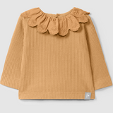 SNUG Scallop Collar L/S Top - Ochre + Grey Denim Embroidered Pants