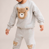 Huxbaby Furry Huxbear Sweatshirt and Pant - Grey