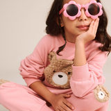 Huxbaby Furry Huxbear Sweatshirt and Pant - Vintage Pink