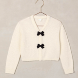 Nora Lee Black Bow Cardigan - Ivory